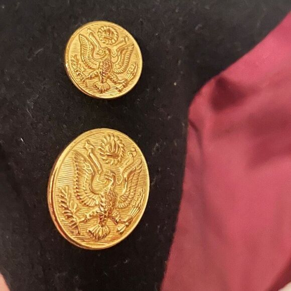 VTG 100% Wool Overcoat Navy Blue Womens Size 12 Double Breasted Quiet Luxury - Picture 5 of 8